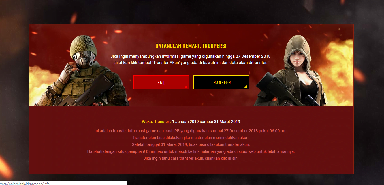 Cara transfer akun pb point blank garena ke zepetto terbaru